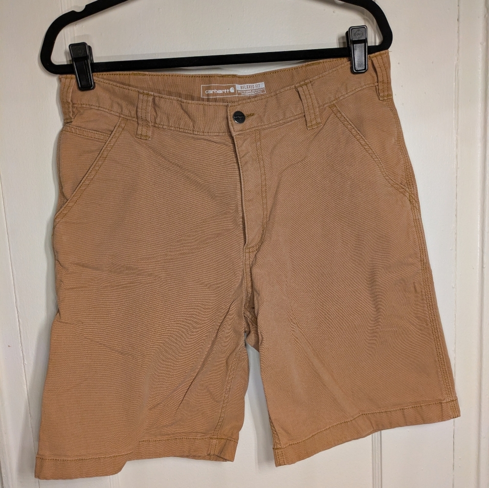 Carhartt Men's Brown Flat Front Duck Canvas Shorts 34 Waist